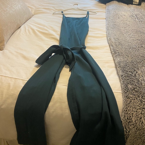 Green cotton jumpsuit - Picture 3 of 4